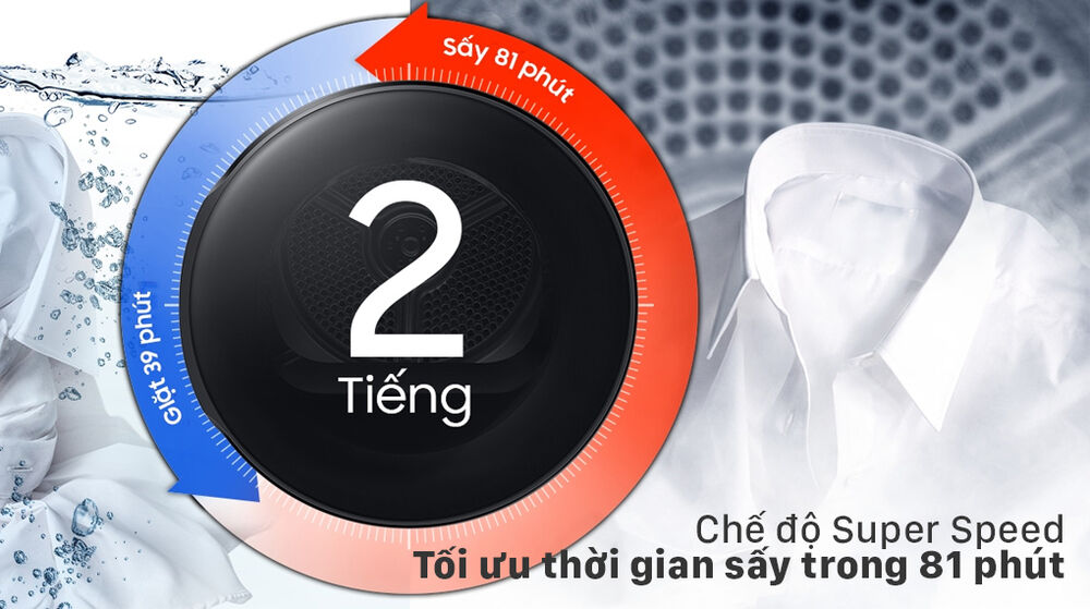 Máy sấy bơm nhiệt Samsung 9kg DV90T7240BH/SV - Super Speed máy sấy bơm nhiệt samsung 9kg dv90t7240bh/sv - super speed