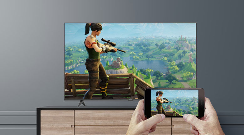 chiếu màn hình-android tivi tcl 4k 55 inch 55p615 mới 2020