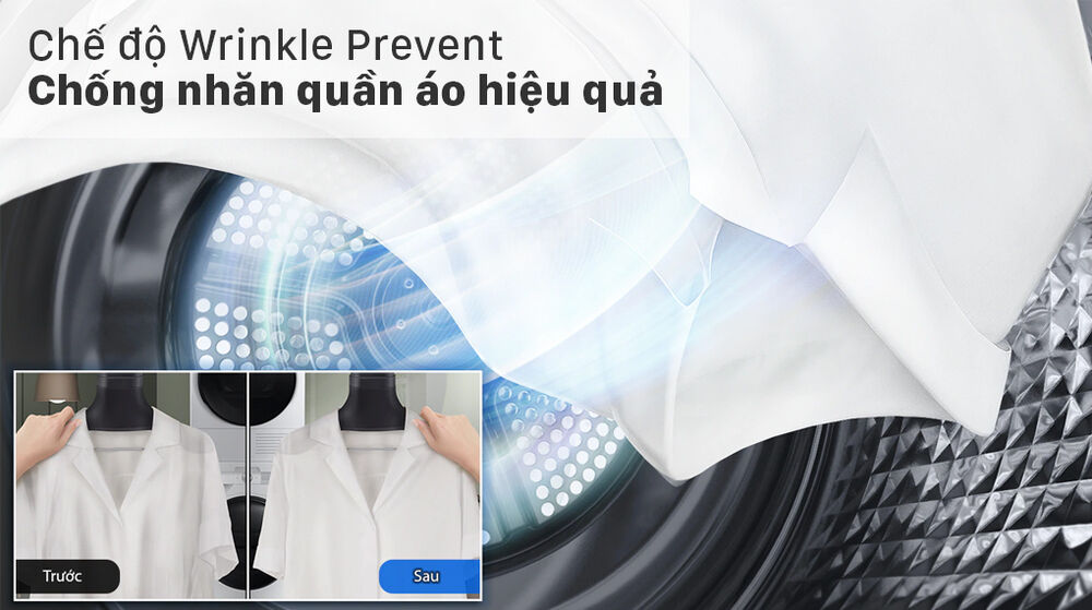 Máy sấy bơm nhiệt Samsung 9kg DV90T7240BH/SV - Wrinkle Prevent máy sấy bơm nhiệt samsung 9kg dv90t7240bh/sv - wrinkle prevent