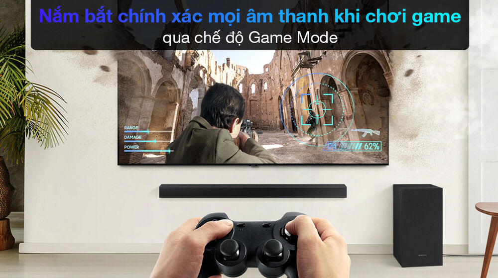 loa thanh samsung hw-t420 - tận hưởng âm thanh chân thật trong những ván game với chế độ game mode