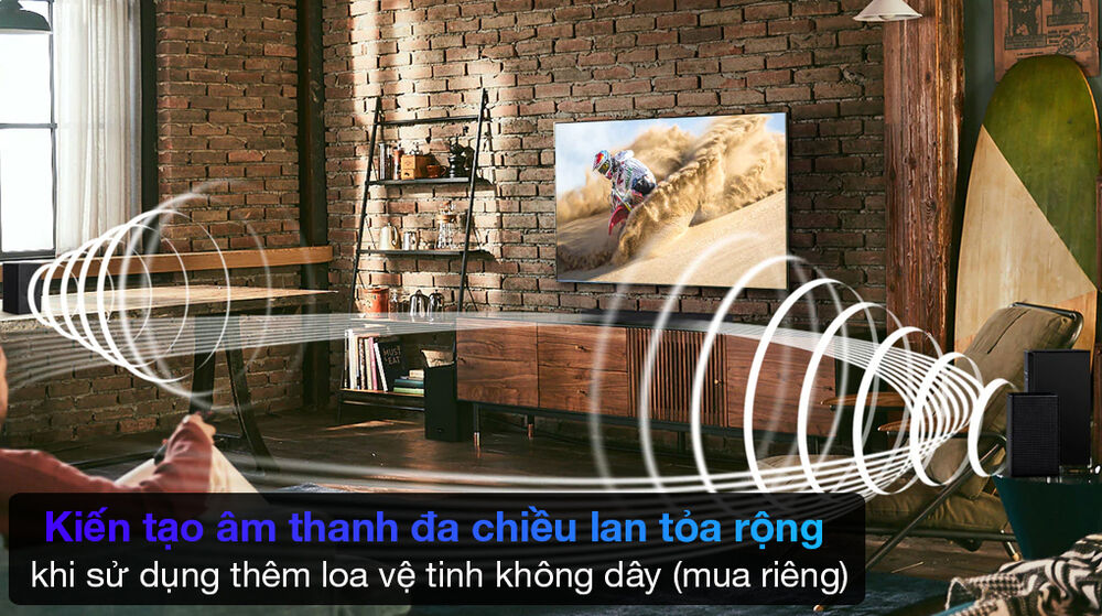 loa thanh samsung hw-t420 - tăng khả năng cảm nhận âm thanh nhờ công nghệ kiến tạo âm thanh đa chiều không dây