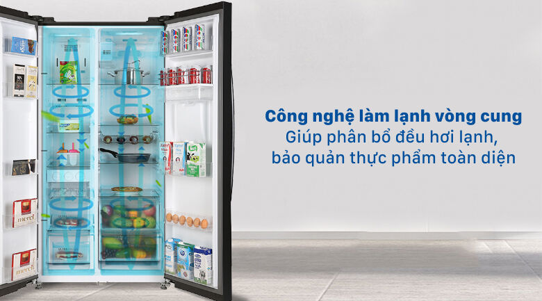 làm lạnh đa chiều - tủ lạnh toshiba inverter 513 lít gr-rs682we-pmv(06)-mg