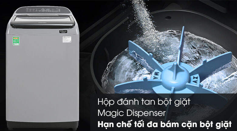 máy giặt samsung inverter 10 kg wa10t5260by/sv - hộp đánh tan bột giặt magic dispenser