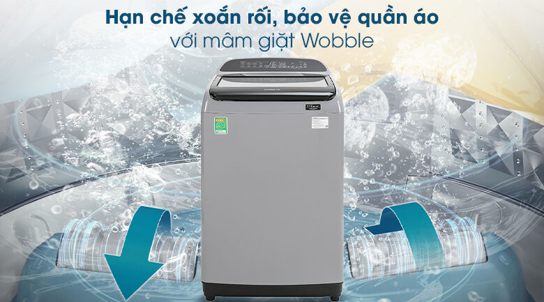 máy giặt samsung inverter 10 kg wa10t5260by/sv - mâm giặt wobble tạo luồng nước đa chiều
