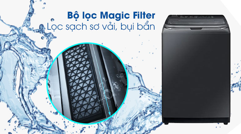 magic filter-máy giặt samsung inverter 22 kg wa22r8870gv/sv