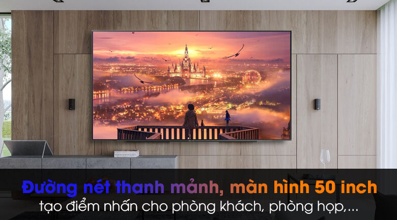 smart tivi samsung 4k 50 inch ua50au7200 - kiểu dáng đơn giản, sang trọng với thiết kế không viền 3 cạnh