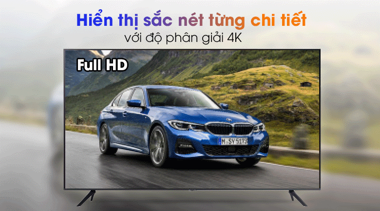 smart tivi samsung 4k 50 inch ua50au7200 - hiển thị hình ảnh nét gấp 4 lần full hd qua độ phân giải 4k