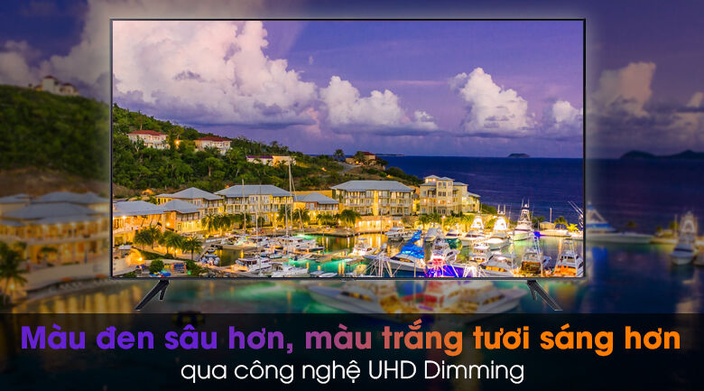 smart tivi samsung 4k 50 inch ua50au7200 - tái tạo màu đen sâu hơn, màu trắng sáng hơn qua công nghệ uhd dimming