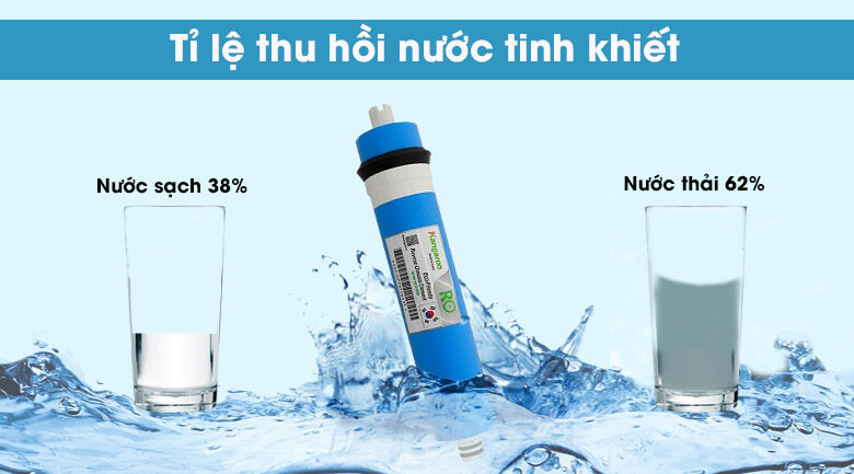 Máy có tỷ lệ lọc - thải là 38/62 - Máy lọc nước RO Kangaroo KG88AVTU 7 lõi máy có tỷ lệ lọc - thải là 38/62 - máy lọc nước ro 8 lõi lọc model kg-08g4 vtu