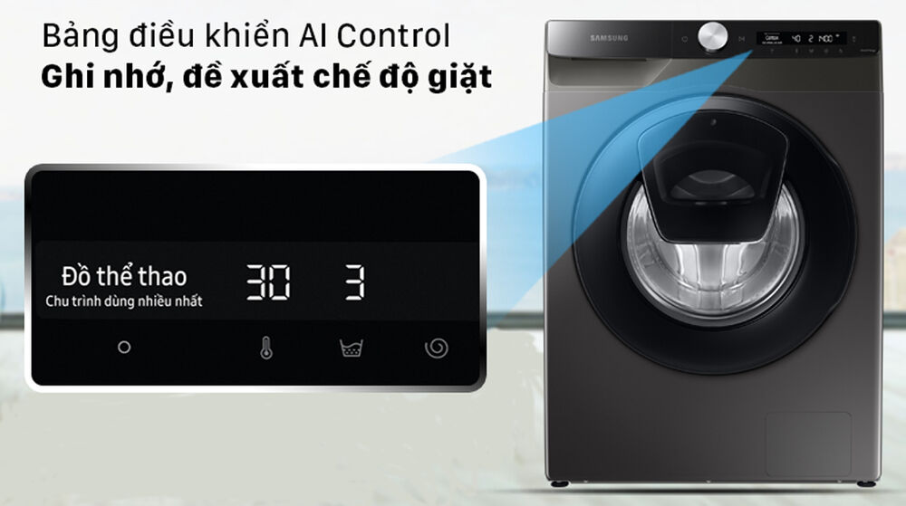 Máy giặt Samsung Inverter 8.5 kg WW85T554DAX/SV - Công nghệ ghi nhớ, phân tích đề xuất chế độ giặt với công nghệ AI thông minh máy giặt samsung inverter 8.5 kg ww85t554dax/sv - công nghệ ghi nhớ, phân tích đề xuất chế độ giặt với công nghệ ai thông minh