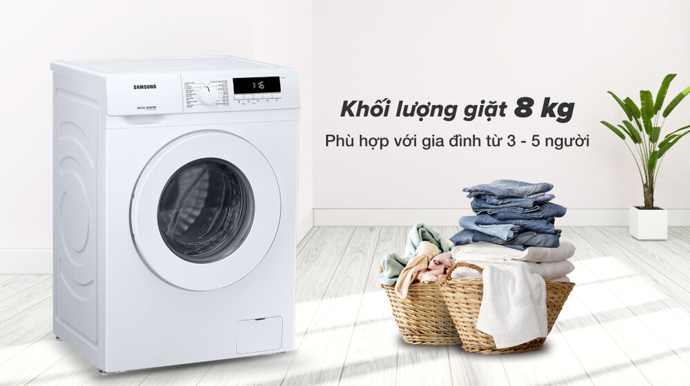 máy giặt samsung inverter 8kg ww80t3020ww/sv - khối lượng giặt