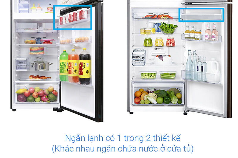 samsung inverter 380 lít rt38k5982dx/sv - thiết kế ngăn lạnh