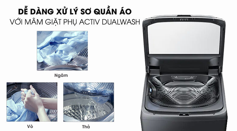 activ dualwash-máy giặt samsung inverter 22 kg wa22r8870gv/sv