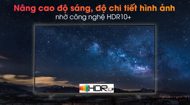 smart tivi samsung 4k 70 inch ua70au8100 - cải thiện độ sáng, độ chi tiết hình ảnh qua công nghệ hdr10+