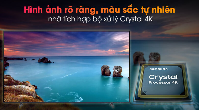smart tivi samsung 4k 70 inch ua70au8100 - hiển thị các sắc độ màu sắc chính xác hơn qua bộ xử lý crystal 4k