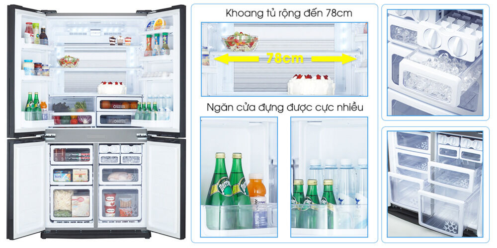 tủ lạnh sharp sj-fx631v-sl