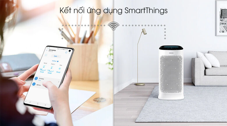 Kết nối thông minh qua ứng dụng SmartThings - Máy lọc không khí Samsung AX60R5080WD/SV kết nối thông minh qua ứng dụng smartthings - máy lọc không khí samsung ax60r5080wd/sv