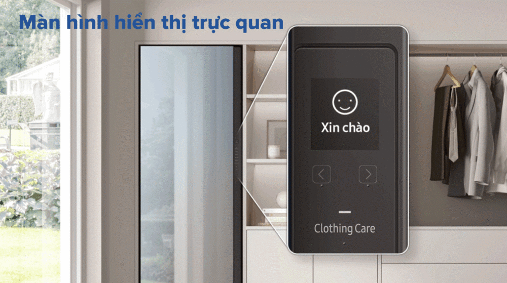 Tủ Chăm Sóc Quần Áo Thông Minh Samsung DF10A9500CG/SV - Bảng điều khiển thông minh AI Control tủ chăm sóc quần áo thông minh samsung df10a9500cg/sv - bảng điều khiển thông minh ai control
