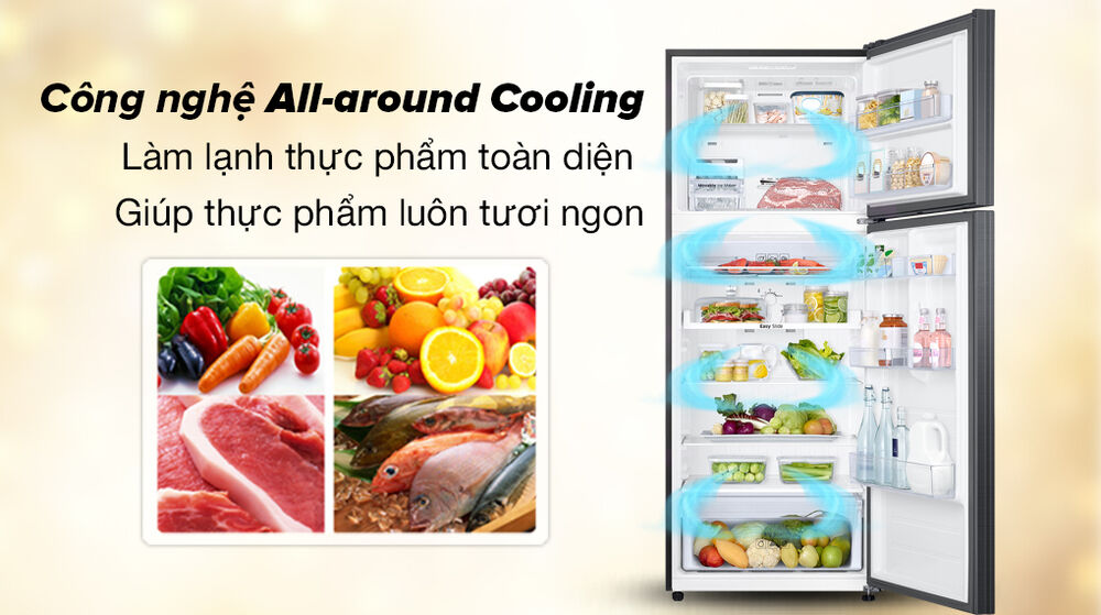 công nghệ làm lạnh đa chiều all-around cooling - tủ lạnh samsung inverter 460 lít rt46k603jb1/sv