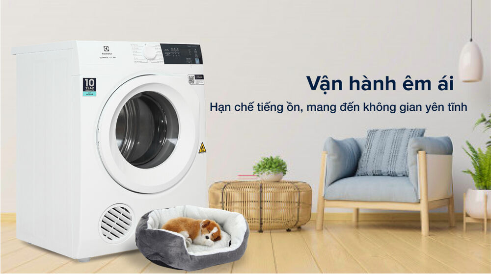Máy sấy thông hơi Electrolux 7.5 kg EDV754H3WB - Vận hành êm ái, hạn chế tiếng ồn máy sấy thông hơi electrolux 7.5 kg edv754h3wb - vận hành êm ái, hạn chế tiếng ồn