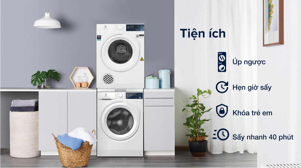 Máy sấy thông hơi Electrolux 7.5 kg EDV754H3WB - Tiện ích máy sấy thông hơi electrolux 7.5 kg edv754h3wb - tiện ích