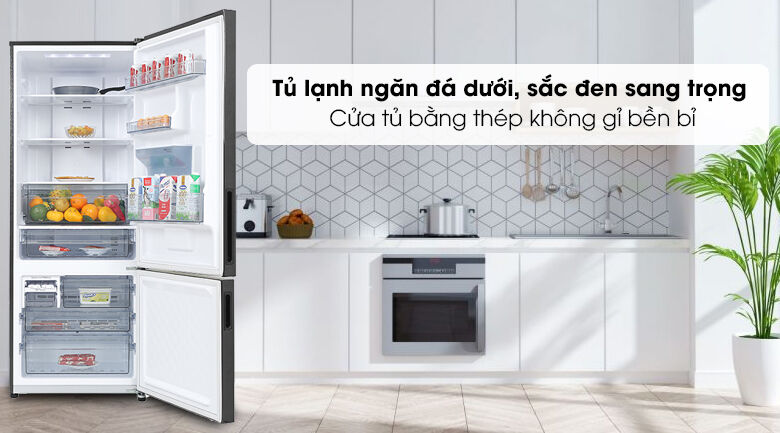 tủ lạnh panasonic inverter 417 lít nr-bx471gpkv - thiết kế màu đen