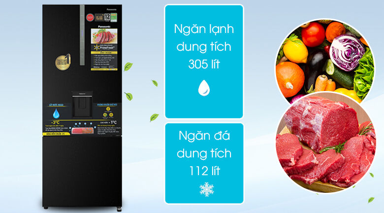 tủ lạnh panasonic inverter 417 lít nr-bx471gpkv - dung tích 471l