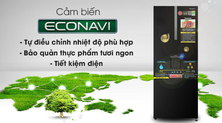 tủ lạnh panasonic inverter 417 lít nr-bx471gpkv - econavi
