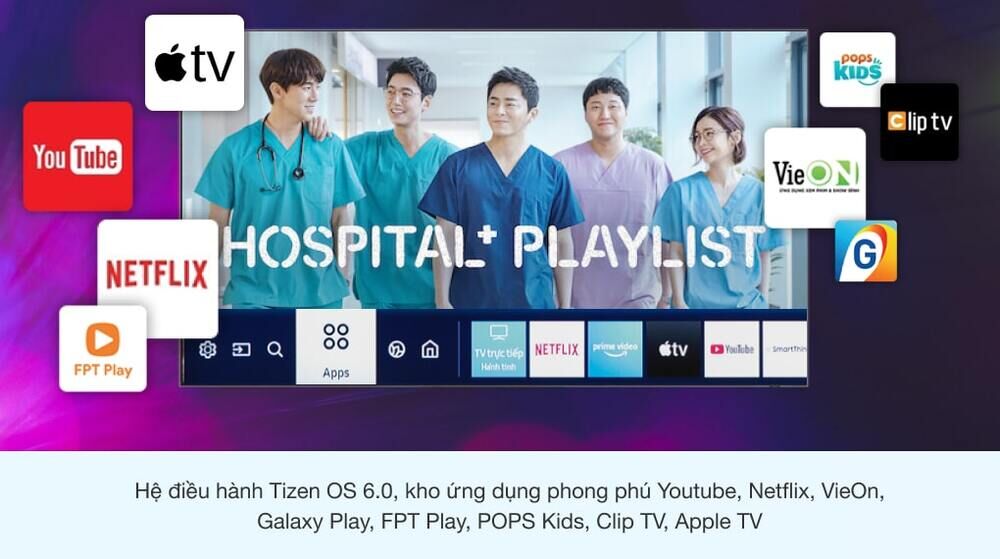 smart tivi qled 4k 75 inch samsung qa75q65a - hệ điều hành tizen os 6.0