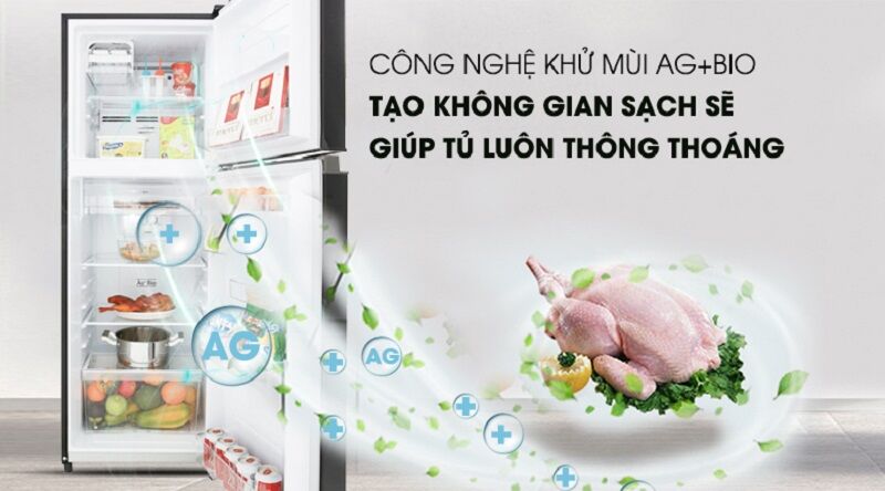 tủ lạnh toshiba inverter 180 lít gr-b22vu ukg- công nghệ ag+ bio kháng khuẩn mạnh và khử mùi tối ưu