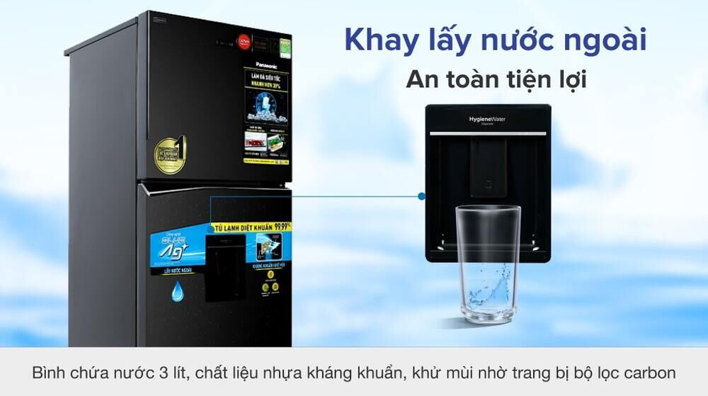 tủ lạnh panasonic inverter 326 lít nr-tl351gpkv - khay lấy nước ngoài