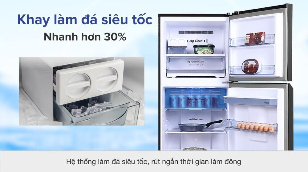 tủ lạnh panasonic inverter 326 lít nr-tl351gpkv - khay làm đá siêu tốc