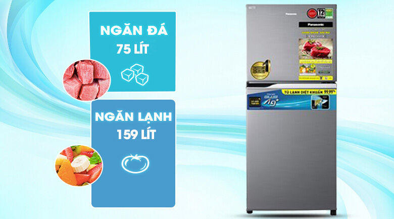 tủ lạnh panasonic inverter 234 lít nr-tv261apsv - dung tích 234 lít