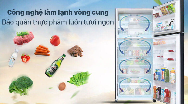 tủ lạnh panasonic inverter 234 lít nr-tv261apsv - làm lạnh đồng đều