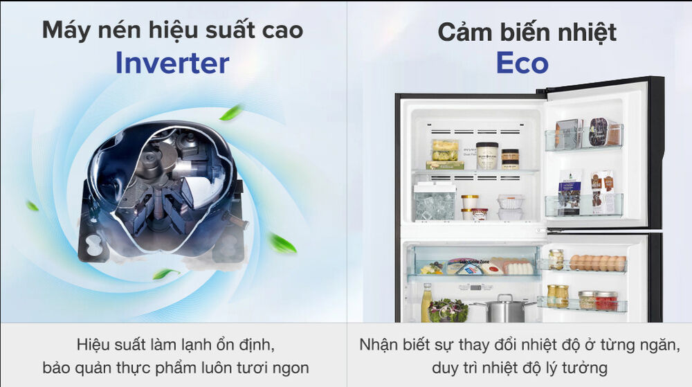 tủ lạnh hitachi inverter 366 lít r-fvx480pgv9 gbk - công nghệ tiết kiệm điện