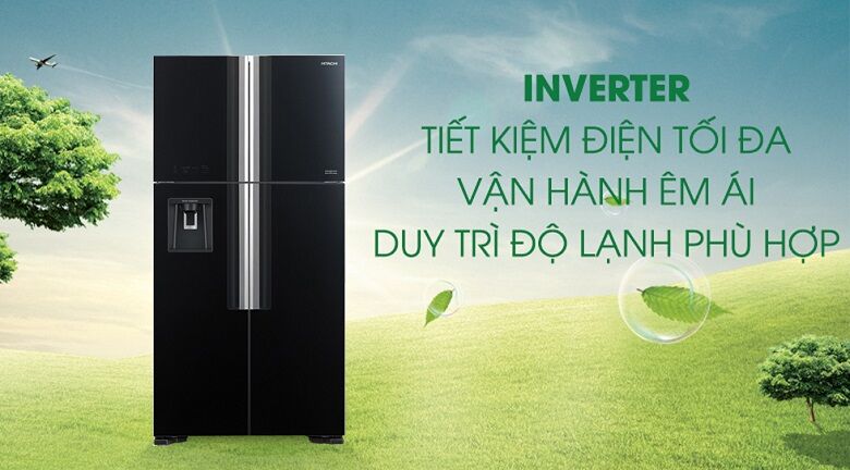 công nghệ inverter - tủ lạnh hitachi inverter 540 lít r-fw690pgv7 gbk