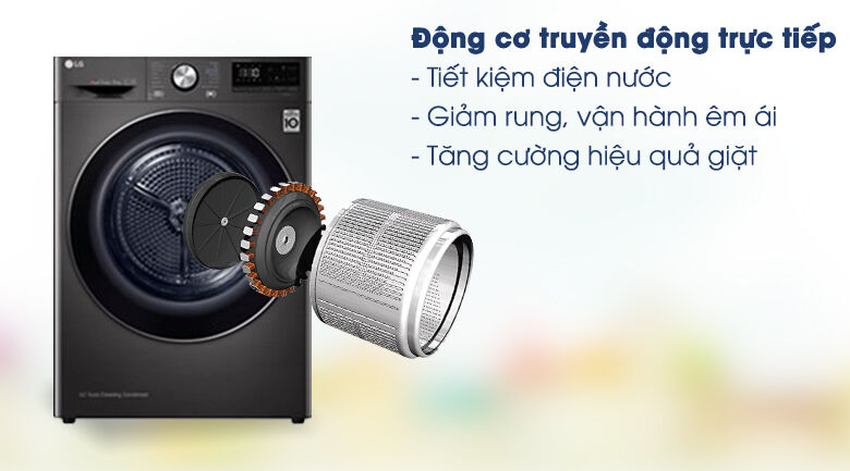 máy sấy lg 9 kg dvhp09b - truyền động trực tiếp