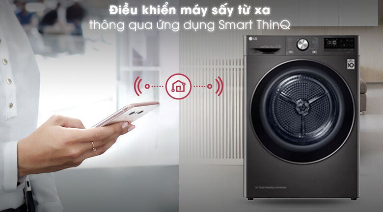 máy sấy lg 9 kg dvhp09b - smart thinq