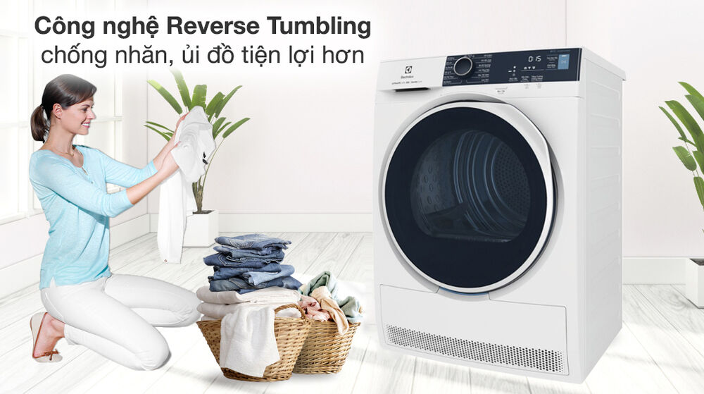 máy sấy bơm nhiệt electrolux 8 kg edh804h5wb - công nghệ sấy nổi bật
