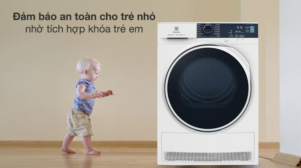 máy sấy bơm nhiệt electrolux 8 kg edh804h5wb - tiện ích