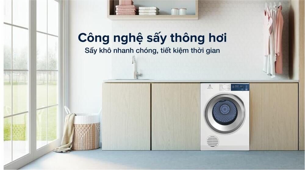 Máy sấy thông hơi Electrolux 8.5 kg EDS854J3WB - Cơ chế sấy thông hơi máy sấy thông hơi electrolux 8.5 kg eds854j3wb - cơ chế sấy thông hơi