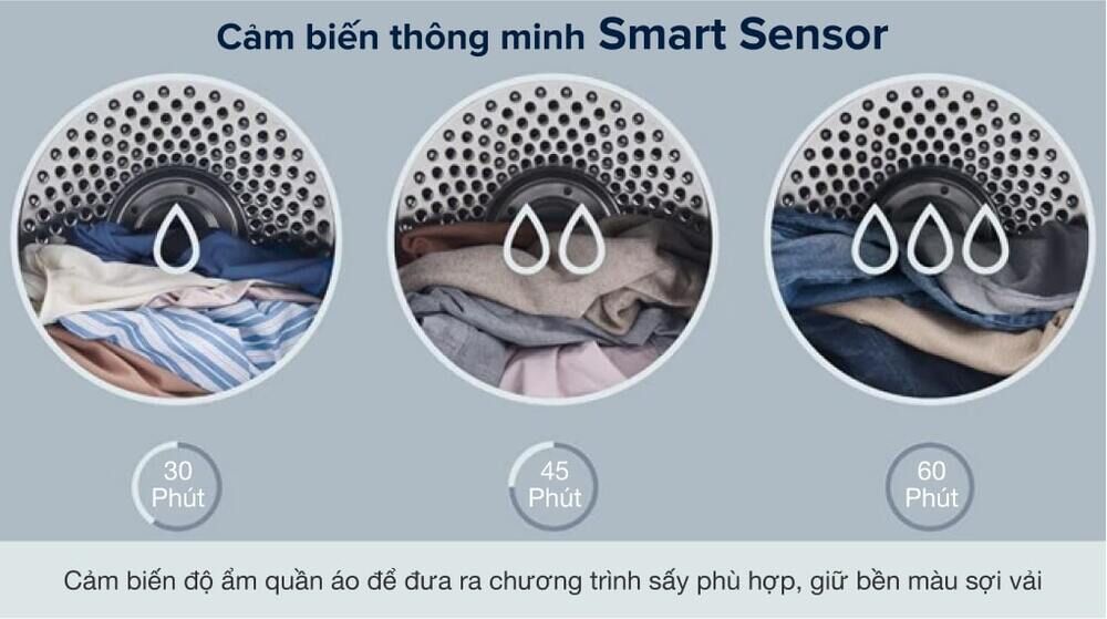 Máy sấy thông hơi Electrolux 8.5 kg EDS854J3WB - Cảm biến thông minh Smart Sensor máy sấy thông hơi electrolux 8.5 kg eds854j3wb - cảm biến thông minh smart sensor