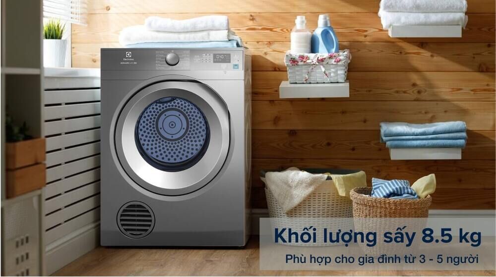 Máy sấy thông hơi Electrolux 8.5 kg EDS854N3SB - Khối lượng sấy 8.5 kg máy sấy thông hơi electrolux 8.5 kg eds854n3sb - khối lượng sấy 8.5 kg