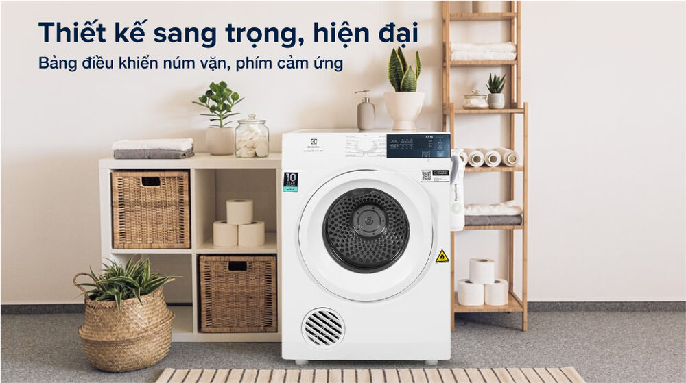 máy sấy thông hơi electrolux 8.5 kg edv854j3wb - thiết kế hiện đại
