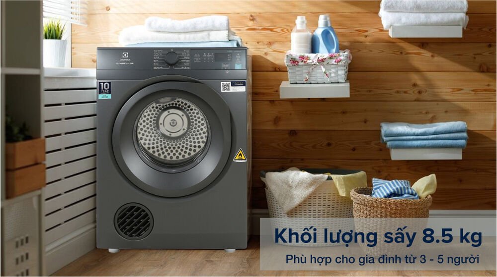 Máy sấy thông hơi Electrolux 8.5 kg EDV854N3SB - Khối lượng sấy 8.5 kg máy sấy thông hơi electrolux 8.5 kg edv854n3sb - khối lượng sấy 8.5 kg