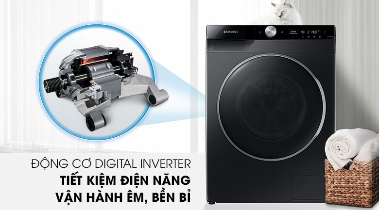 máy giặt samsung ai inverter 9kg ww90tp44dsb/sv
