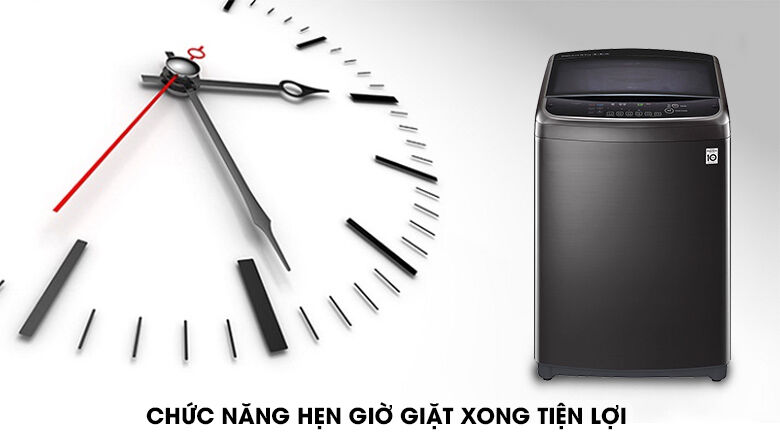 hẹn giờ giặt xong - máy giặt lg inverter 19 kg th2519ssak