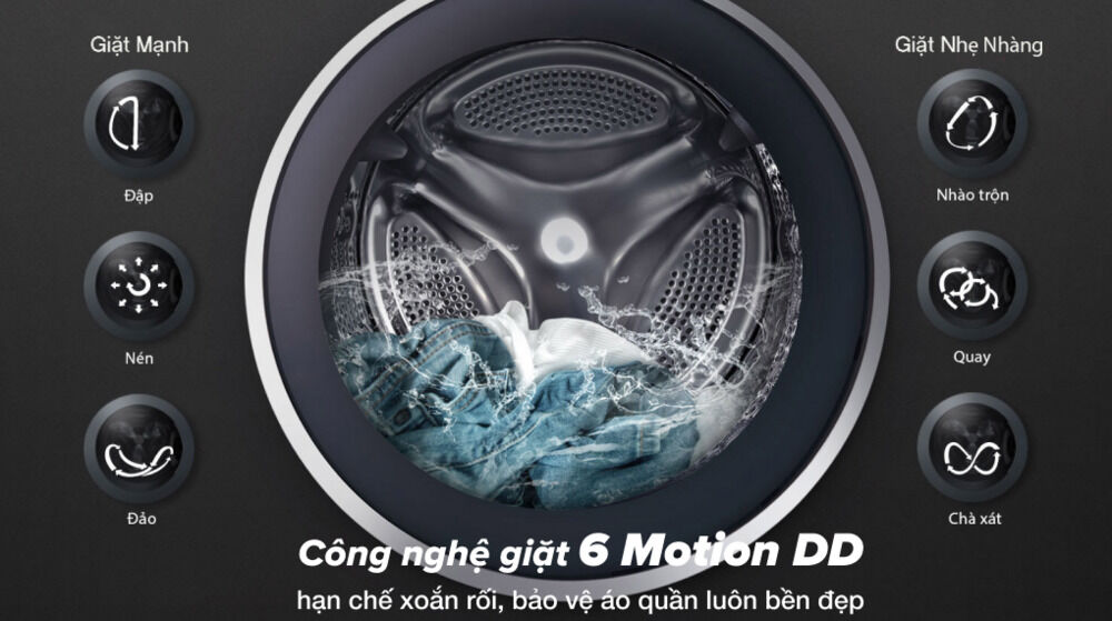 máy giặt lg inverter 11 kg fv1411s4p - 6 motion dd
