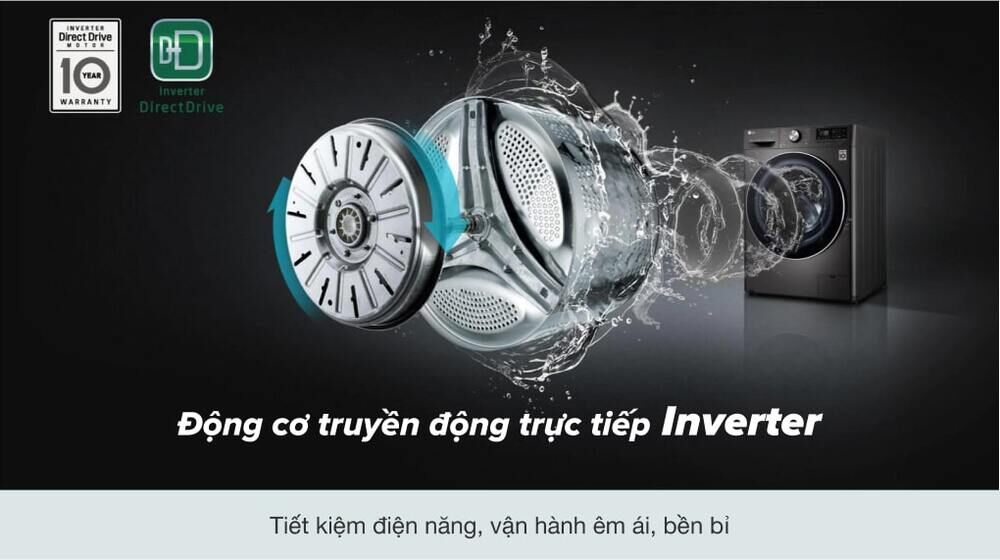 máy giặt sấy lg inverter 15kg f2515rtgb - động cơ truyền động trực tiếp