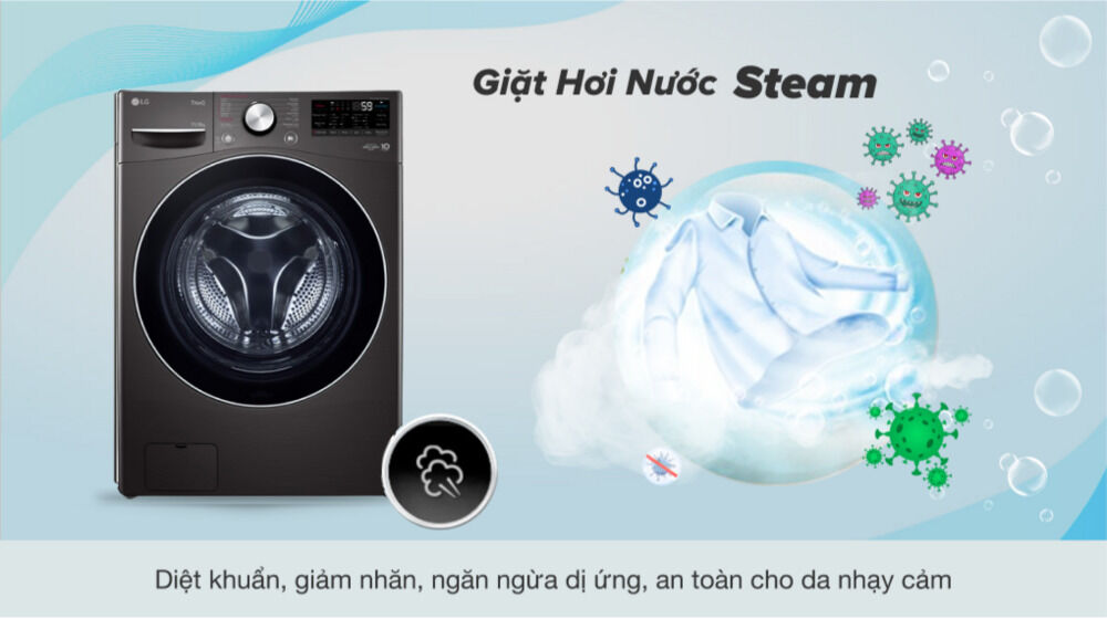 máy giặt sấy lg inverter 15kg f2515rtgb - công nghệ hơi nước steam+